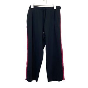 NWOT Woman Within 1XP 22/24 Black/Red/Blue Striped Sweatpants